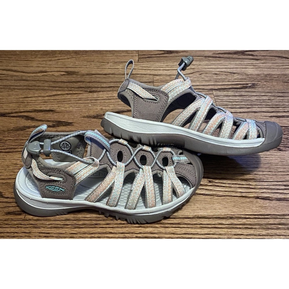 KEEN WHISPER SANDALS Coral Pink Taupe HIKING WATER OUTDOORS Sport Shoes LADIES 6